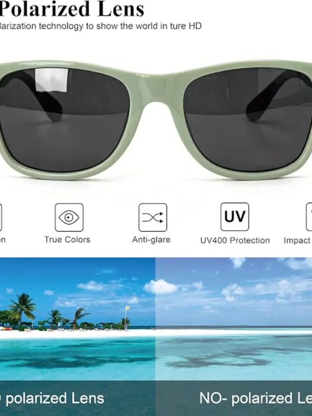 Retro Square Polarized Sunglasses - new in box